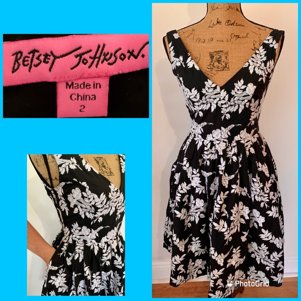 Betsey Johnson Embroidered Floral Dress